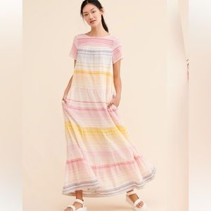 NWT Anthropologie Striped Merida Tiered Maxi Dress 1X